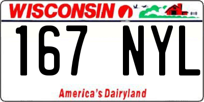 WI license plate 167NYL