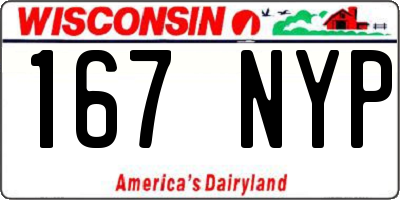WI license plate 167NYP