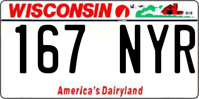 WI license plate 167NYR