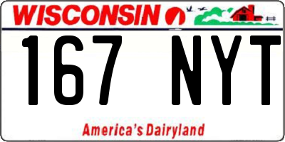 WI license plate 167NYT