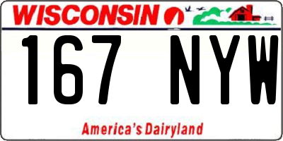 WI license plate 167NYW