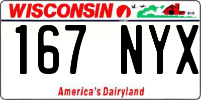WI license plate 167NYX
