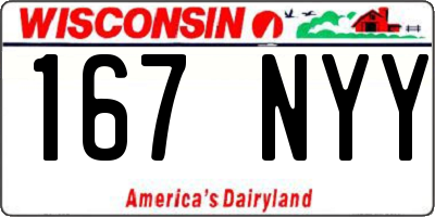 WI license plate 167NYY