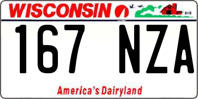 WI license plate 167NZA