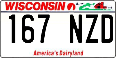 WI license plate 167NZD