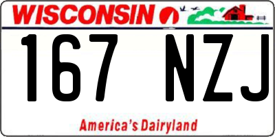 WI license plate 167NZJ