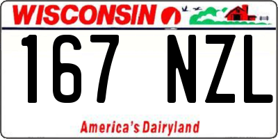 WI license plate 167NZL