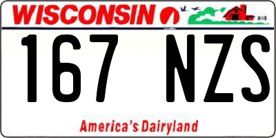 WI license plate 167NZS