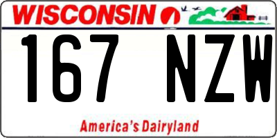 WI license plate 167NZW