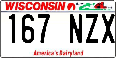 WI license plate 167NZX