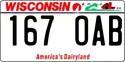 WI license plate 167OAB