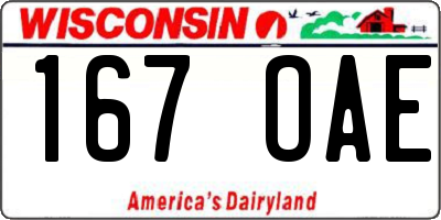 WI license plate 167OAE