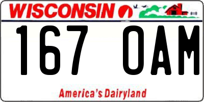 WI license plate 167OAM