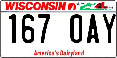 WI license plate 167OAY