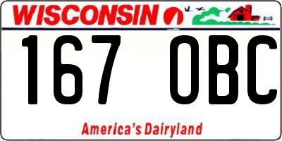 WI license plate 167OBC