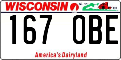 WI license plate 167OBE