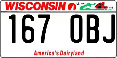 WI license plate 167OBJ