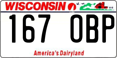WI license plate 167OBP