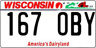 WI license plate 167OBY