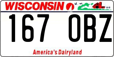 WI license plate 167OBZ