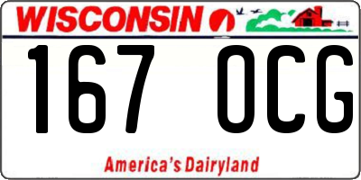 WI license plate 167OCG