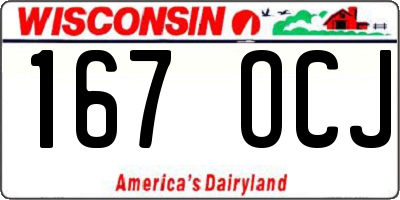 WI license plate 167OCJ