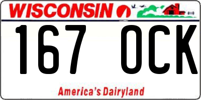 WI license plate 167OCK