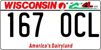 WI license plate 167OCL