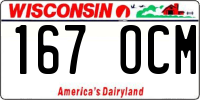 WI license plate 167OCM
