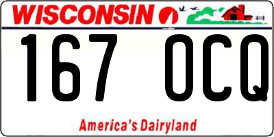 WI license plate 167OCQ