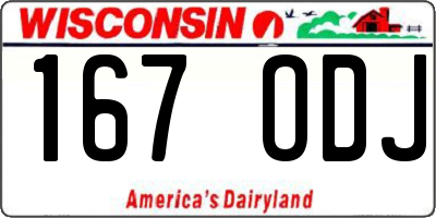 WI license plate 167ODJ
