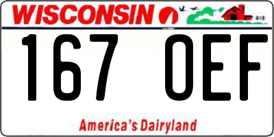 WI license plate 167OEF
