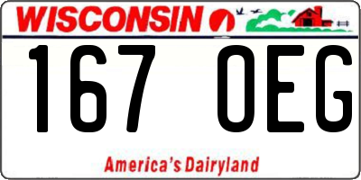 WI license plate 167OEG