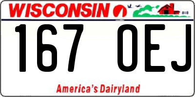 WI license plate 167OEJ