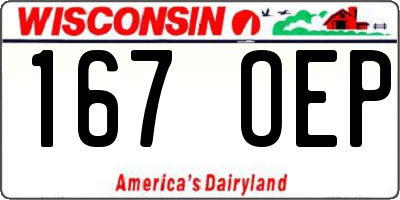 WI license plate 167OEP