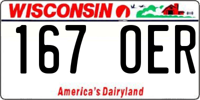 WI license plate 167OER