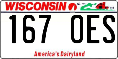 WI license plate 167OES