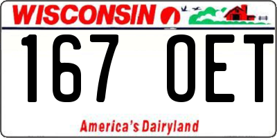 WI license plate 167OET