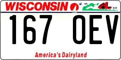 WI license plate 167OEV