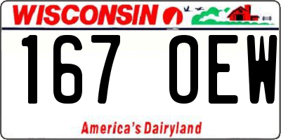 WI license plate 167OEW