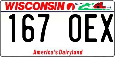 WI license plate 167OEX