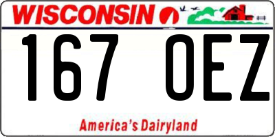 WI license plate 167OEZ