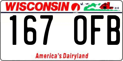 WI license plate 167OFB