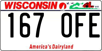 WI license plate 167OFE
