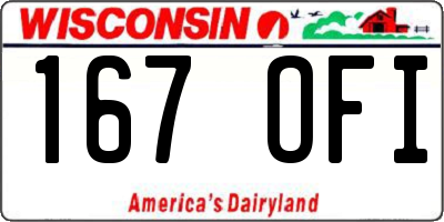 WI license plate 167OFI