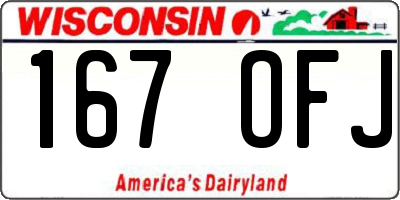 WI license plate 167OFJ