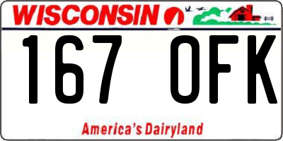 WI license plate 167OFK