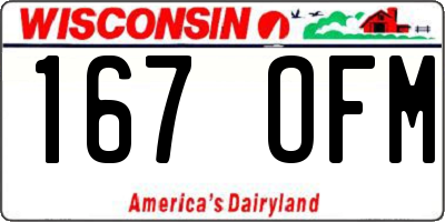 WI license plate 167OFM