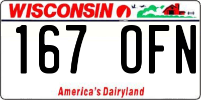 WI license plate 167OFN