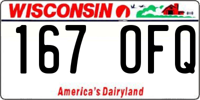 WI license plate 167OFQ